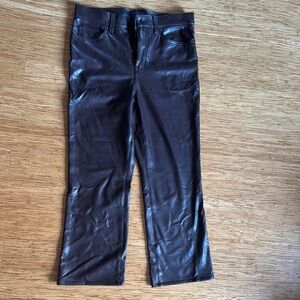 Brown Faux Leather Pants